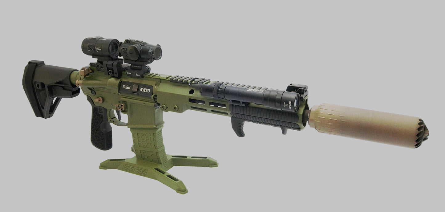 AR-15 MOD1 Display Stand – Horizontal Magwell Holder, Low Profile Rifle Storage